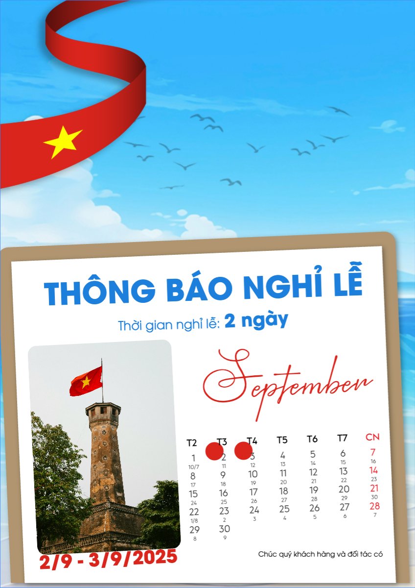 Mẫu Poster chuẩn 2/9, Quốc Khánh, lễ hội, thông báo, lịch nghỉ, Việt Nam, sự kiện, event, hiện đại, modern — LayerPic