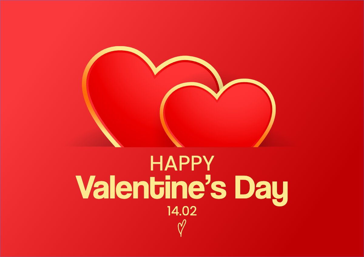 Mẫu Thiệp chúc mừng Happy Valentine's Day — LayerPic