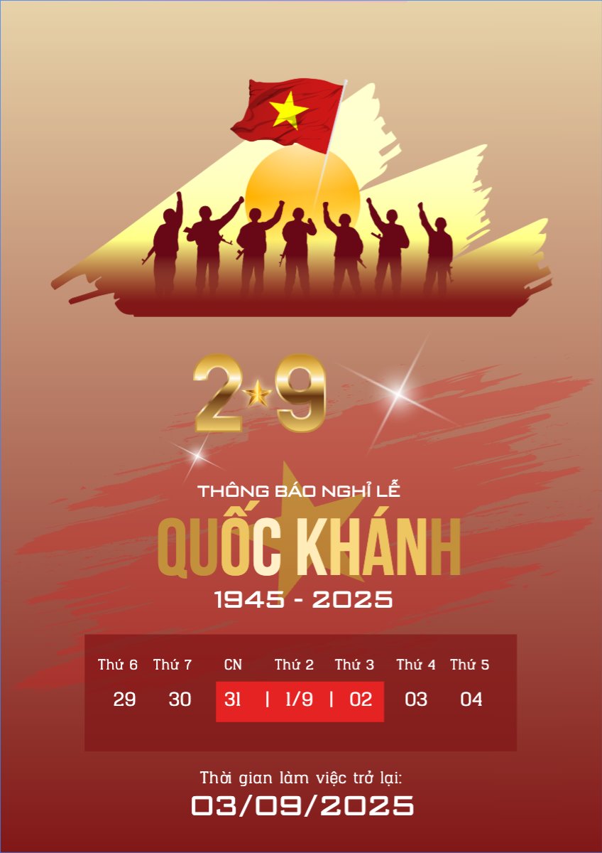 Mẫu Poster chuẩn 2/9, Quốc Khánh, lễ hội, thông báo, lịch nghỉ, Việt Nam, sự kiện, event, hiện đại, modern — LayerPic