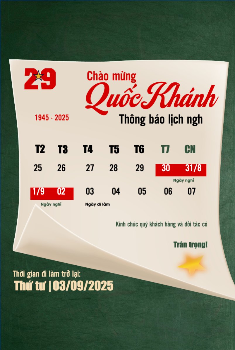 Mẫu Poster chuẩn 2/9, Quốc Khánh, lễ hội, thông báo, lịch nghỉ, Việt Nam, sự kiện, event, hiện đại, modern — LayerPic