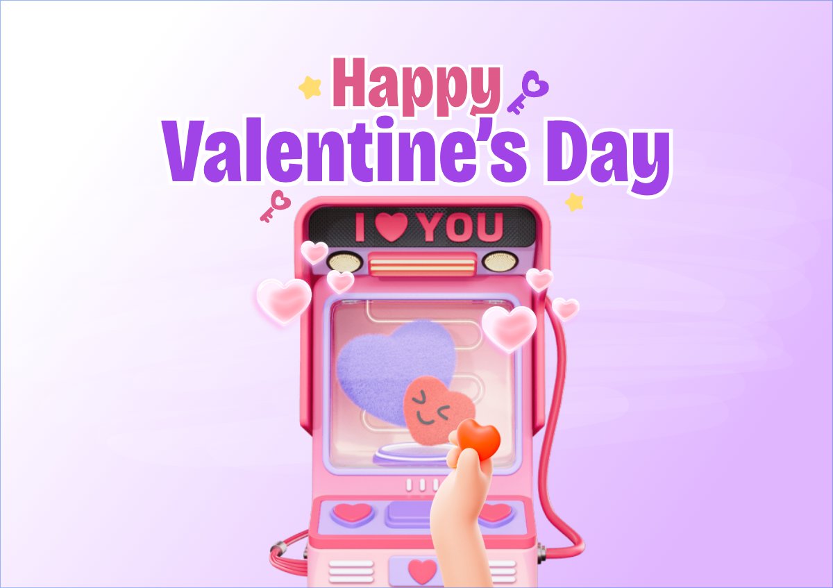 Mẫu Thiệp chúc mừng Happy Valentine's Day — LayerPic