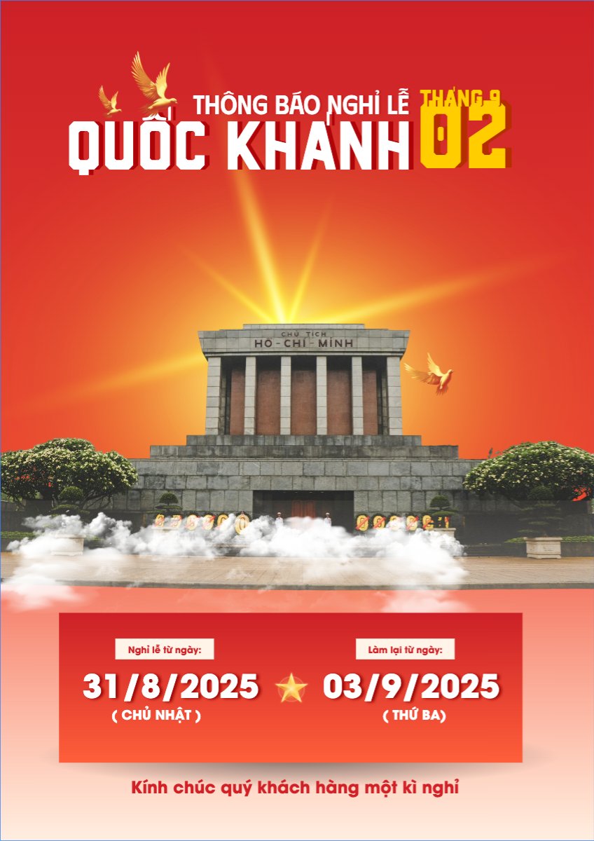 Mẫu Poster chuẩn 2/9, Quốc Khánh, lễ hội, thông báo, lịch nghỉ, Việt Nam, sự kiện, event, hiện đại, modern — LayerPic