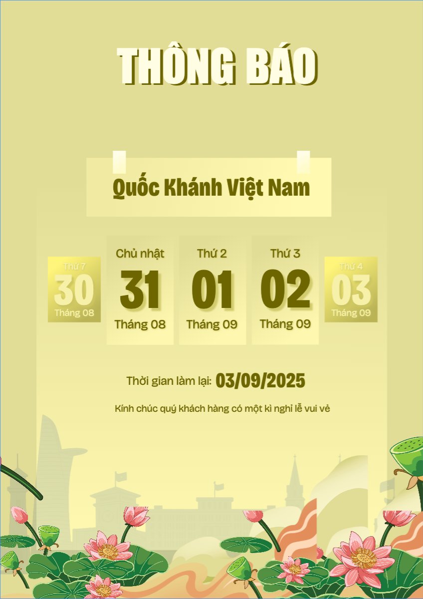 Mẫu Poster chuẩn 2/9, Quốc Khánh, lễ hội, thông báo, lịch nghỉ, Việt Nam, sự kiện, event, hiện đại, modern — LayerPic