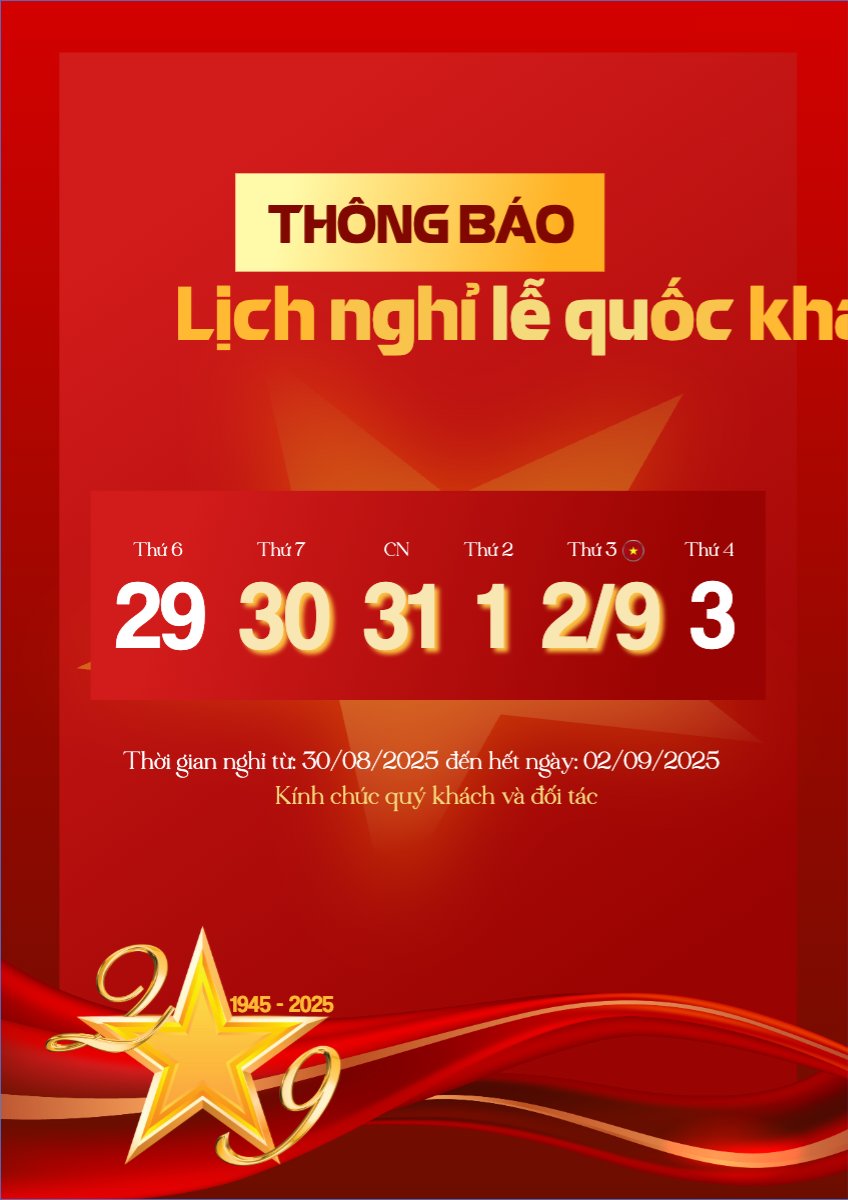 Mẫu Poster chuẩn 2/9, Quốc Khánh, lễ hội, thông báo, lịch nghỉ, Việt Nam, sự kiện, event, hiện đại, modern — LayerPic