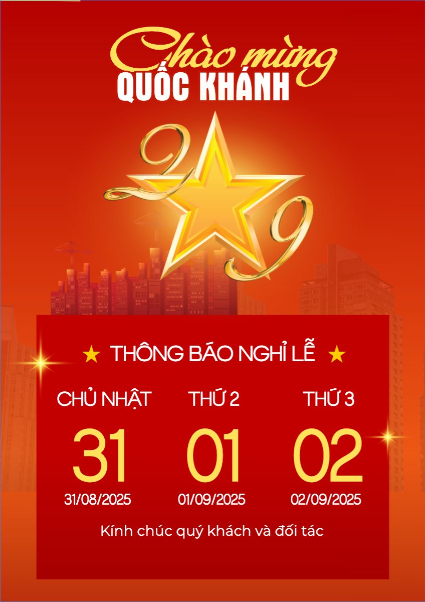 Mẫu Poster chuẩn 2/9, Quốc Khánh, lễ hội, thông báo, lịch nghỉ, Việt Nam, sự kiện, event, hiện đại, modern — LayerPic