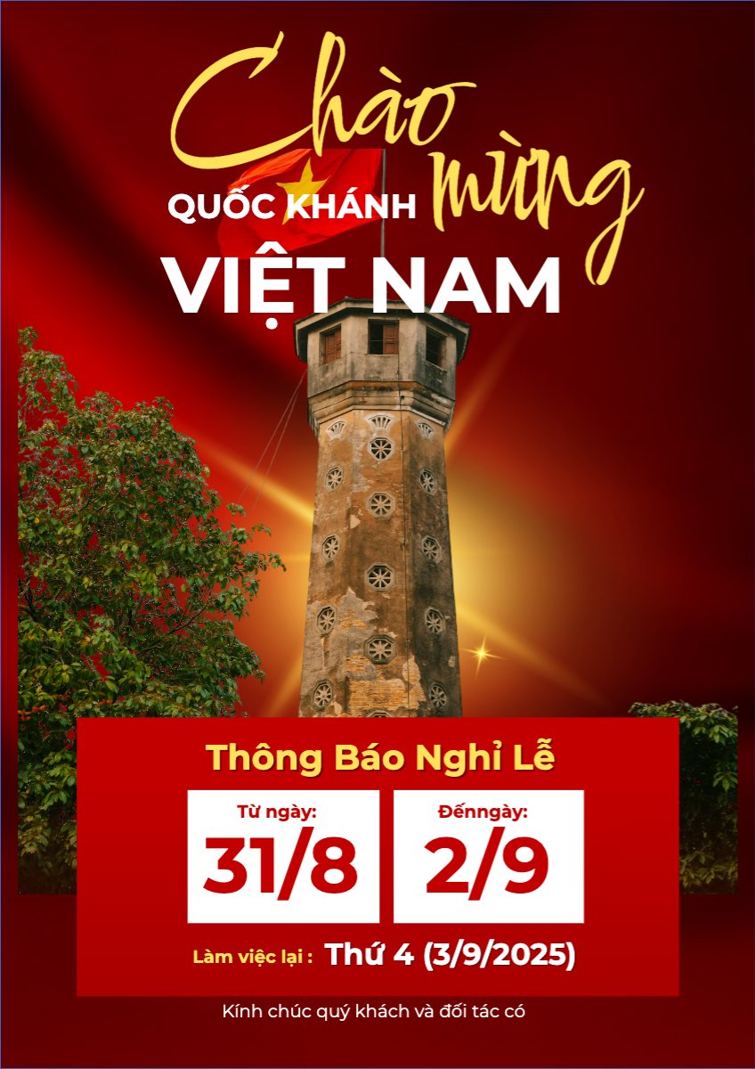 Mẫu Poster chuẩn 2/9, Quốc Khánh, lễ hội, thông báo, lịch nghỉ, Việt Nam, sự kiện, event, hiện đại, modern — LayerPic