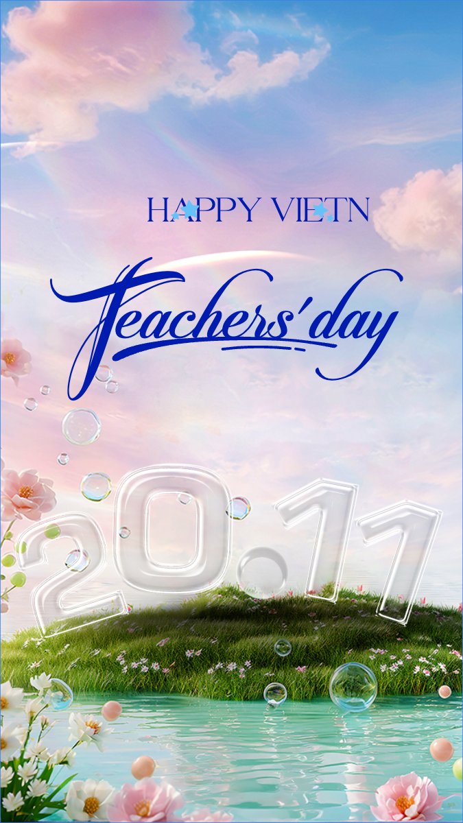 Mẫu Hình nền điện thoại Happy Vietnamese Teacher's day — LayerPic