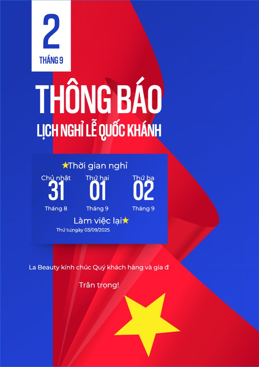 Mẫu Poster chuẩn 2/9, Quốc Khánh, lễ hội, thông báo, lịch nghỉ, Việt Nam, sự kiện, event, hiện đại, modern — LayerPic