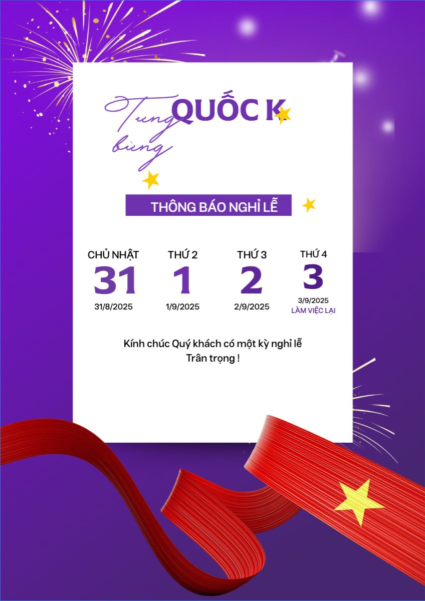 Mẫu Poster chuẩn 2/9, Quốc Khánh, lễ hội, thông báo, lịch nghỉ, Việt Nam, sự kiện, event, hiện đại, modern — LayerPic