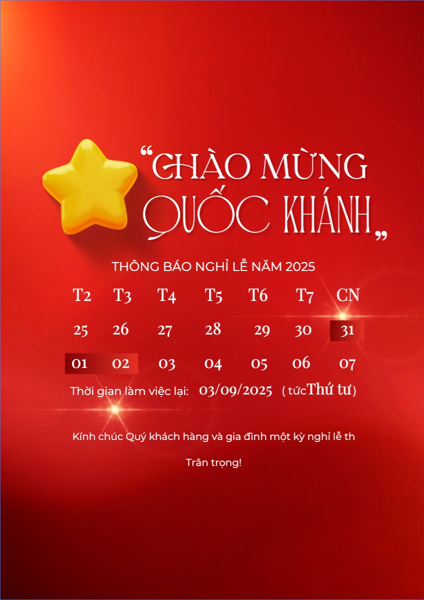 Mẫu Poster chuẩn 2/9, Quốc Khánh, lễ hội, thông báo, lịch nghỉ, Việt Nam, sự kiện, event, hiện đại, modern — LayerPic