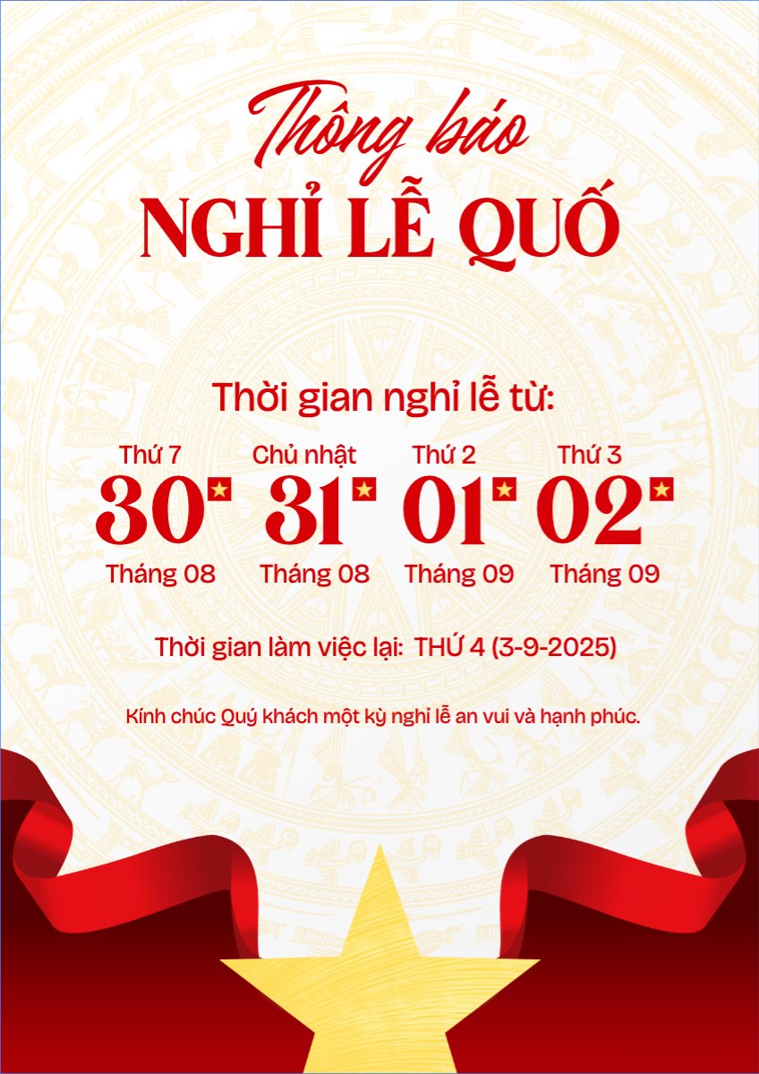 Mẫu Poster chuẩn 2/9, Quốc Khánh, lễ hội, thông báo, lịch nghỉ, Việt Nam, sự kiện, event, hiện đại, modern — LayerPic