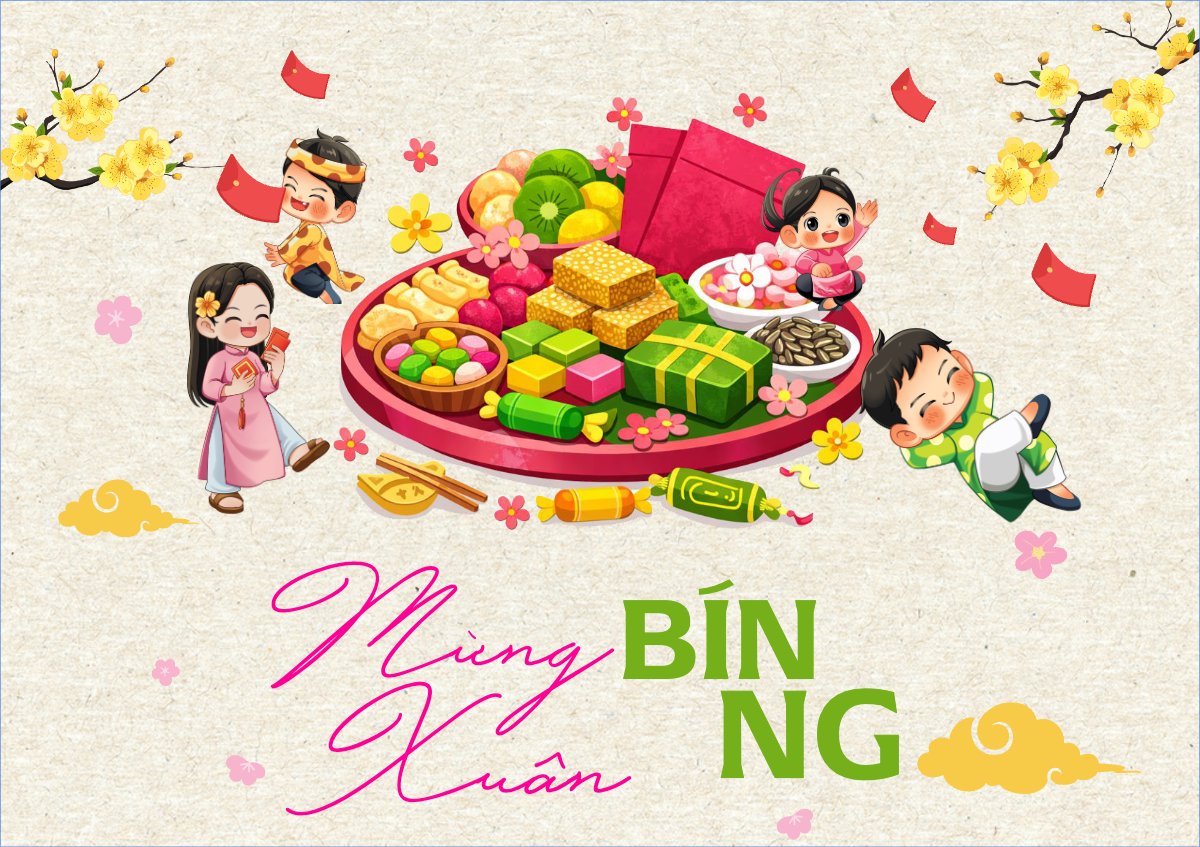Mẫu Thiệp chúc mừng Mừng xuân bính ngọ — LayerPic