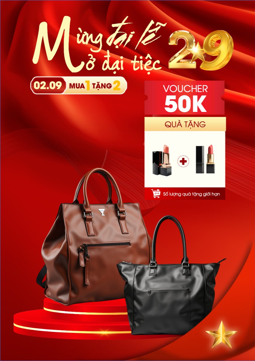 Mẫu Poster chuẩn 2/9, Quốc Khánh, lễ hội, Việt Nam, fashion, thời trang, quần áo, trang phục, clothes, outfit, túi, bag, hiện đại, modern — LayerPic