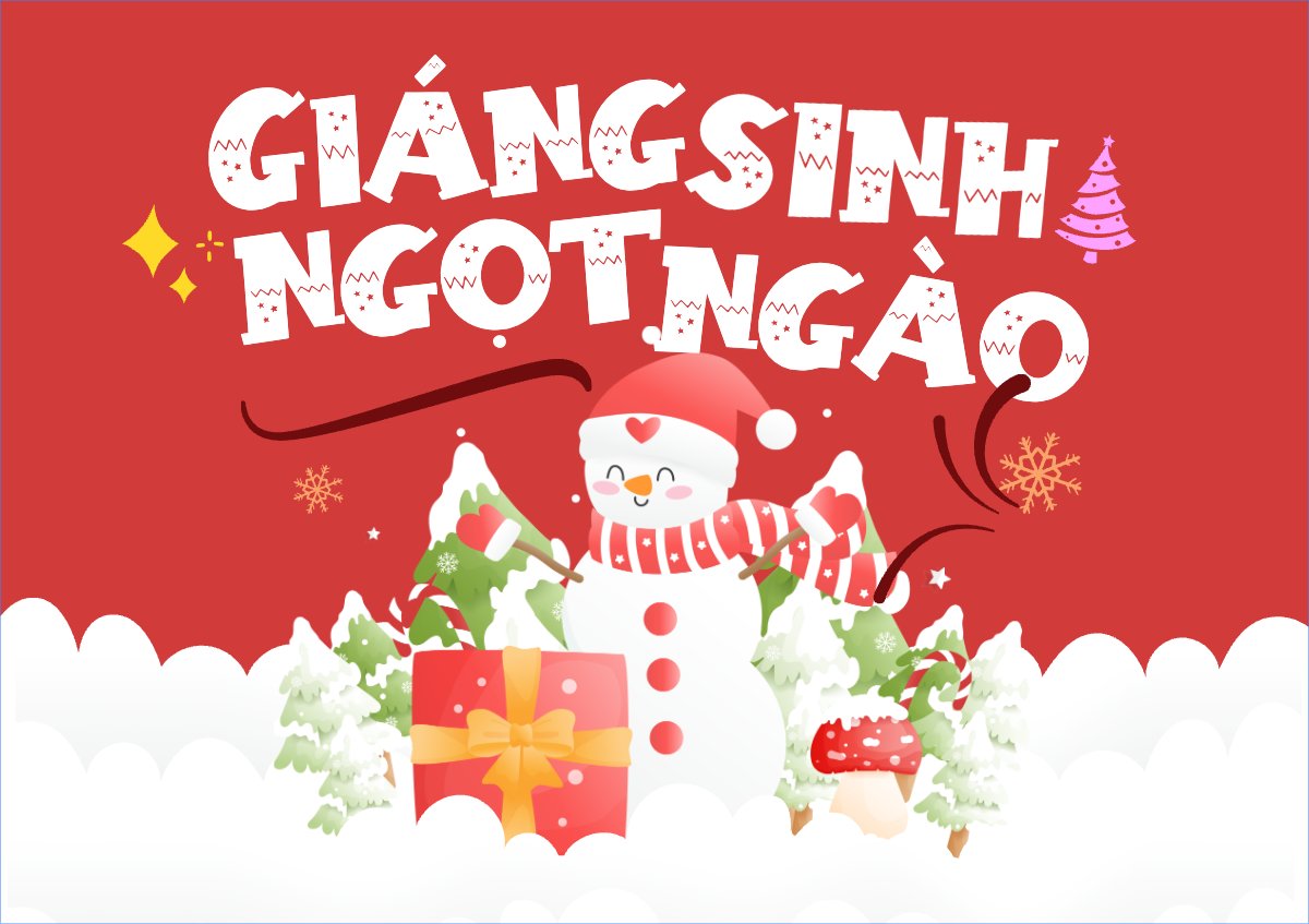 Mẫu Thiệp chúc mừng Giáng sinh ngọt ngào — LayerPic