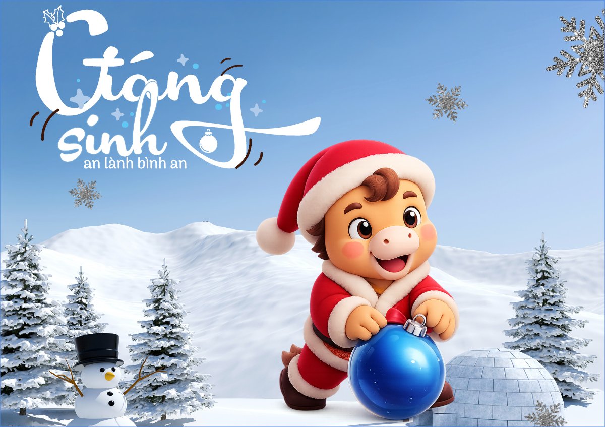 Mẫu Thiệp chúc mừng Giáng sinh an lành — LayerPic