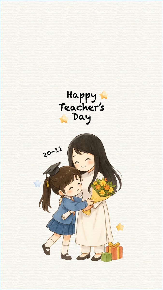Mẫu Hình nền điện thoại Happy Teacher's Day — LayerPic