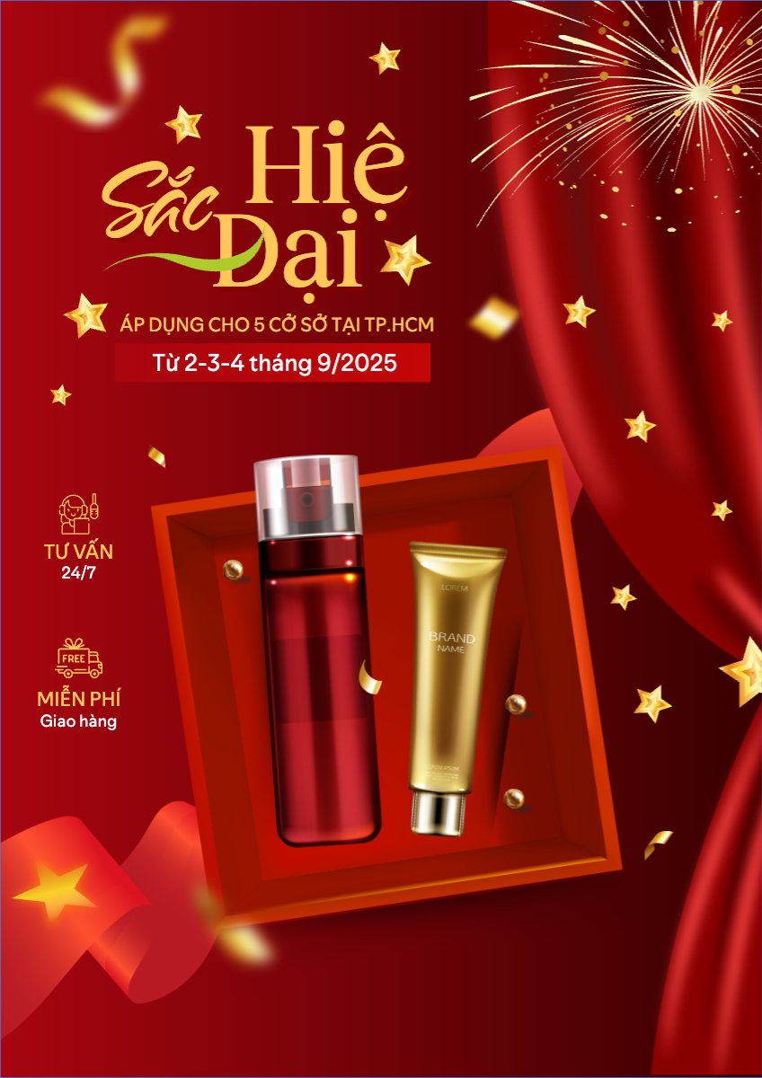 Mẫu Poster chuẩn 2/9, Quốc Khánh, lễ hội, Việt Nam, làm đẹp, spa, beauty, thẩm mỹ, skincare, hiện đại, modern — LayerPic