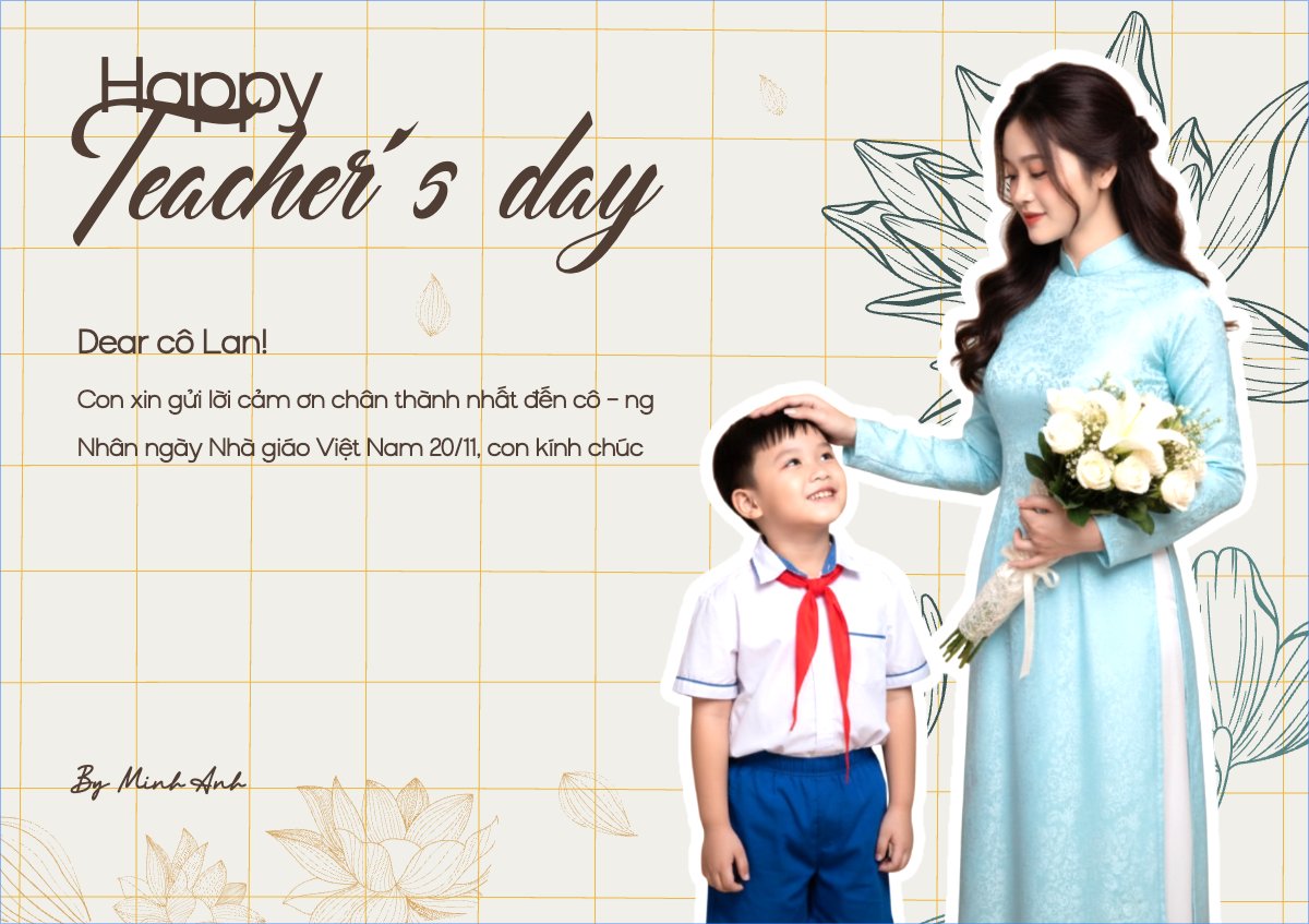 Mẫu Thiệp chúc mừng Happy Teacher's day — LayerPic