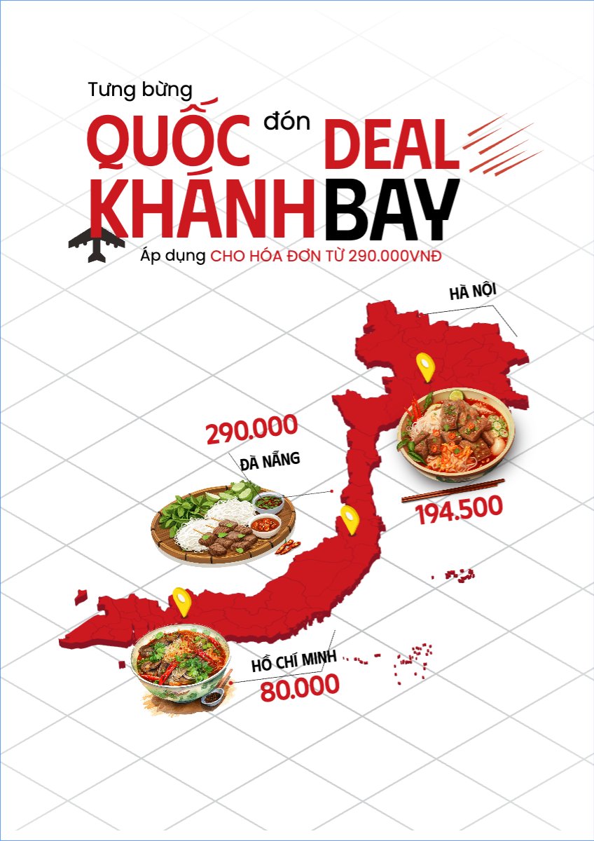 Mẫu Poster chuẩn 2/9, Quốc Khánh, lễ hội, Việt Nam, đồ ăn, food, thực phẩm, ẩm thực, món ăn, F&B, thức ăn, hiện đại, modern — LayerPic