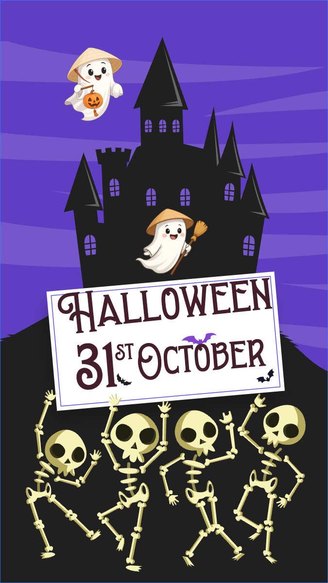 Halloween, lễ hội ma quái, sự kiện, event, dễ thương, cute, chibi, hoạt hình, cartoon