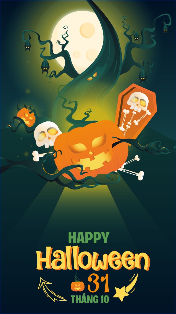Halloween, lễ hội ma quái, sự kiện, event, dễ thương, cute, chibi, hoạt hình, cartoon
