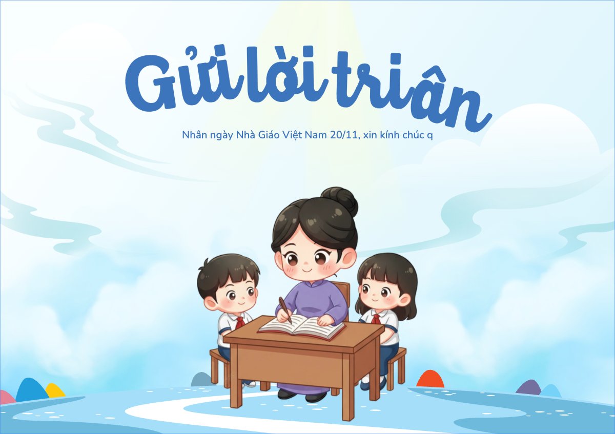 Mẫu Thiệp chúc mừng Gửi lời tri ân — LayerPic