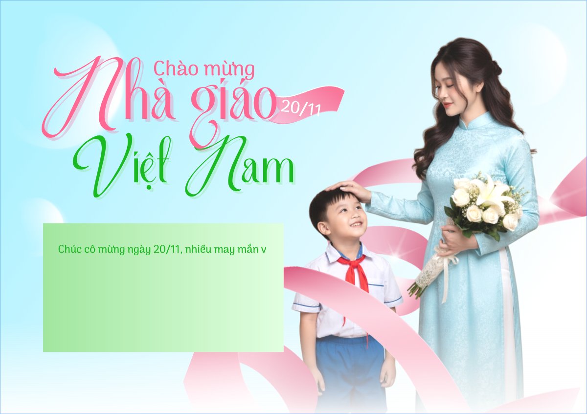 Mẫu Thiệp chúc mừng Chúc mừng Nhà Giáo Việt Nam 20/11 — LayerPic