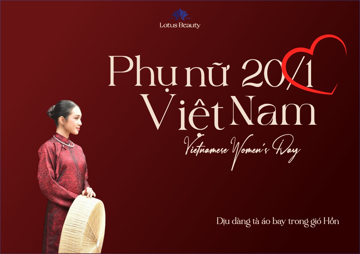 Mẫu Thiệp chúc mừng 20/10, Ngày phụ nữ Việt Nam, Vietnamese Women's Day, phụ nữ, sự kiện, event, mỹ phẩm, làm đẹp, beauty, hiện đại, modern — LayerPic