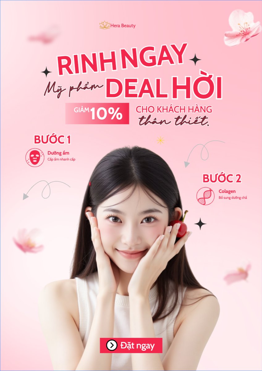 Mẫu Poster chuẩn Mỹ phẩm, trang điểm, make up, spa, beauty, làm đẹp, thẩm mỹ, comestic, hiện đại, morden — LayerPic