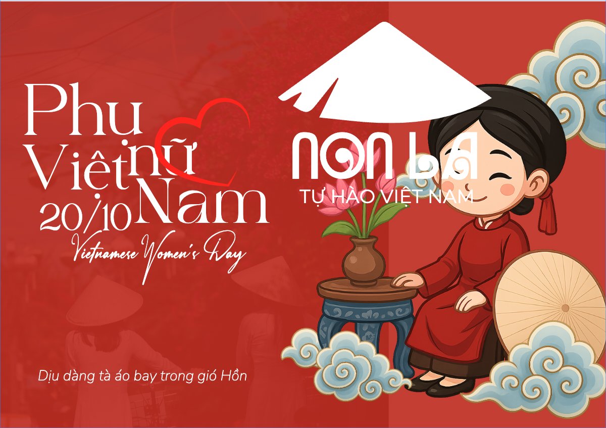 Mẫu Thiệp chúc mừng 20/10, Ngày phụ nữ Việt Nam, Vietnamese Women's Day, phụ nữ, sự kiện, event, dễ thương, cute, chibi, hoạt hình, cartoon — LayerPic