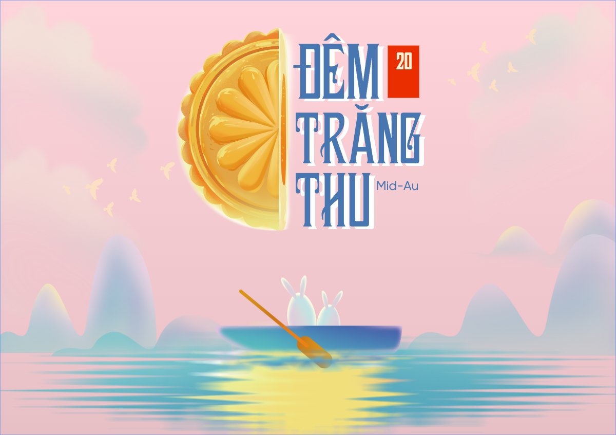 Mẫu Thiệp chúc mừng Trung thu, Tết Đoàn Viên, mid-autumn festival, sự kiện, event, dễ thương, cute, chibi, hoạt hình, cartoon — LayerPic