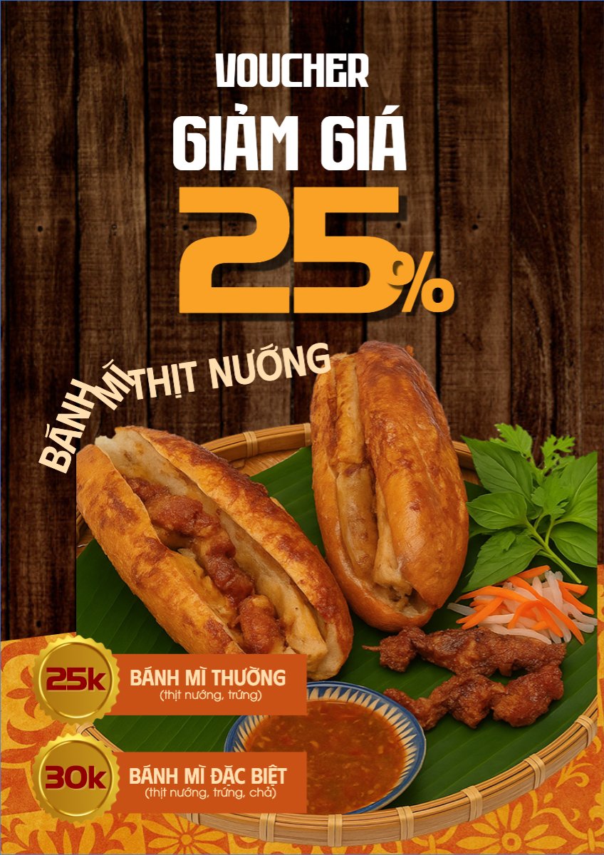 Mẫu Poster chuẩn Bánh mì, Món ăn Việt Nam, đồ ăn, food, thực phẩm, ẩm thực, món ăn, F&B, thức ăn, cổ điển, vintage, retro, classic, truyền thống — LayerPic