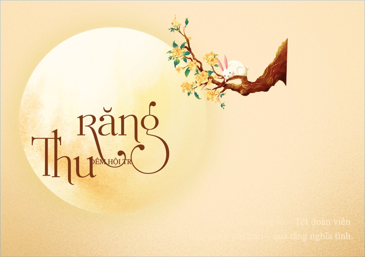 Mẫu Thiệp chúc mừng Trung thu, Tết Đoàn Viên, mid-autumn festival, sự kiện, event, dễ thương, cute, chibi, hoạt hình, cartoon — LayerPic