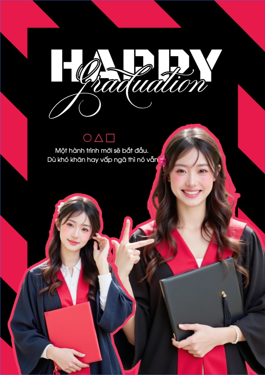 Mẫu Poster chuẩn Tốt nghiệp, kỉ yếu, Graduation, yearbook, giáo dục, education, squid game, hoạt hình, cartoon — LayerPic