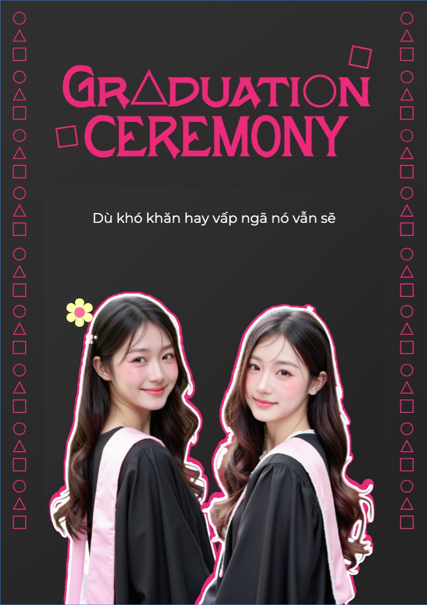 Mẫu Poster chuẩn Tốt nghiệp, kỉ yếu, Graduation, yearbook, giáo dục, education, squid game, hoạt hình, cartoon — LayerPic