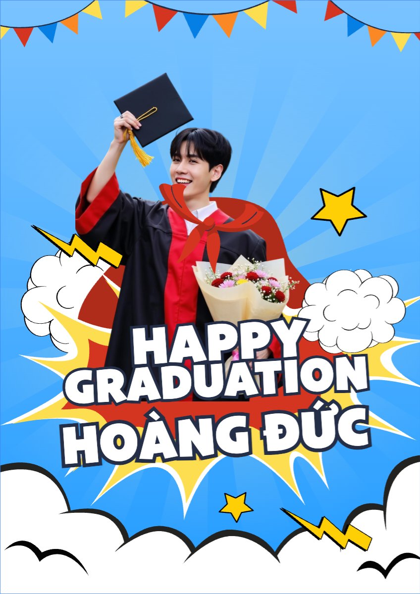 Mẫu Poster chuẩn Tốt nghiệp, kỉ yếu, Graduation, yearbook, sự kiện, event, giáo dục, education, superman — LayerPic