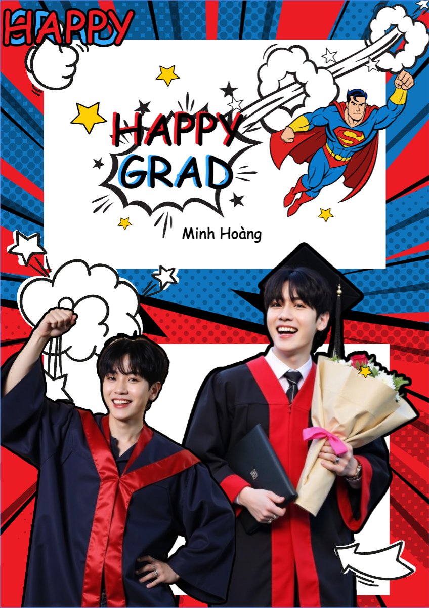 Mẫu Poster chuẩn Tốt nghiệp, kỉ yếu, Graduation, yearbook, sự kiện, event, giáo dục, education, superman — LayerPic