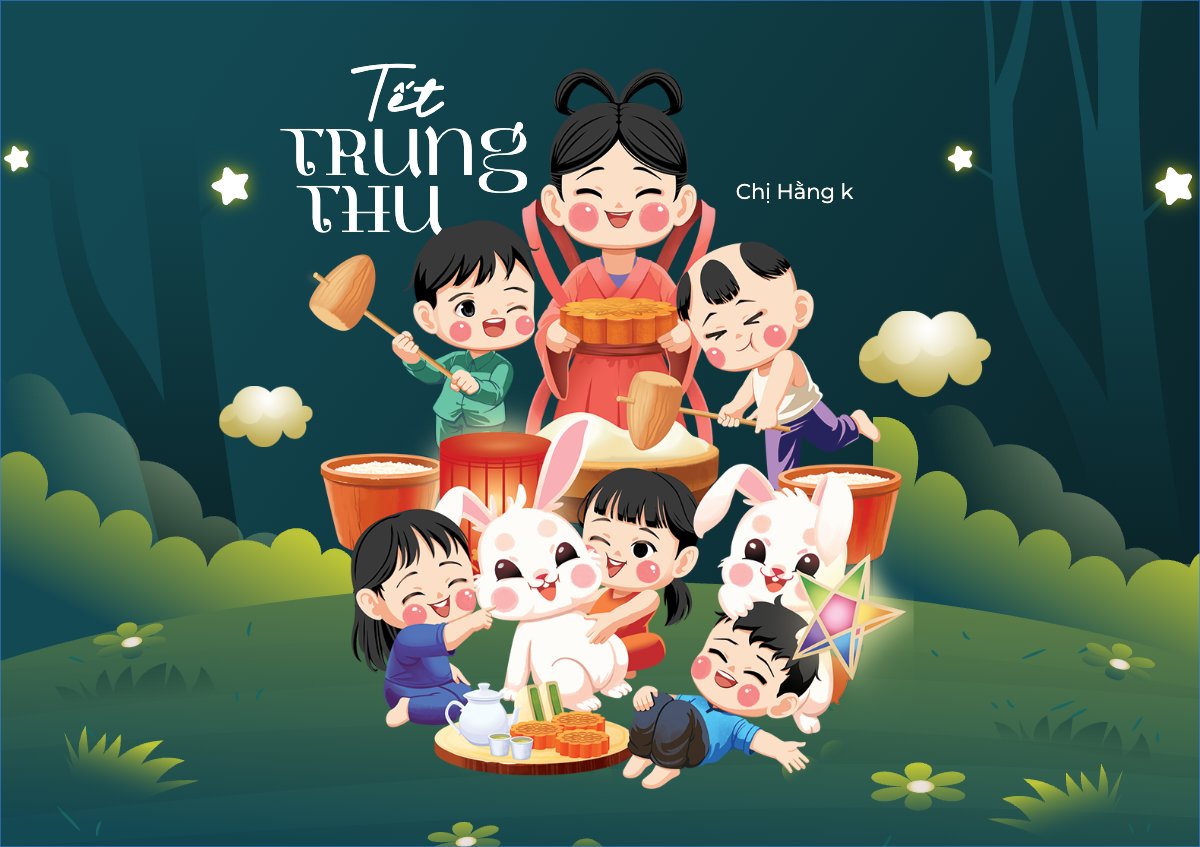 Trung thu, Tết Đoàn Viên, mid-autumn festival, sự kiện, event, dễ thương, cute, chibi, hoạt hình, cartoon
