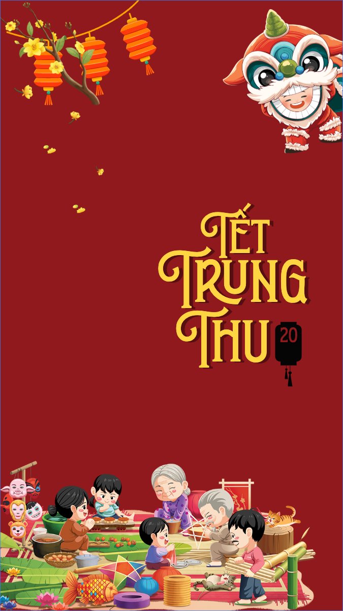 Mẫu Hình nền điện thoại Trung thu, Tết Đoàn Viên, mid-autumn festival, sự kiện, event, dễ thương, cute, chibi, hoạt hình, cartoon — LayerPic
