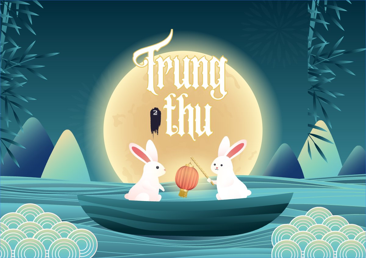 Trung thu, Tết Đoàn Viên, mid-autumn festival, sự kiện, event, dễ thương, cute, chibi, hoạt hình, cartoon