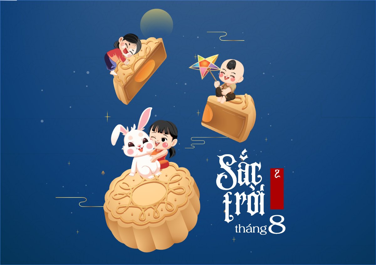 Mẫu Thiệp chúc mừng Trung thu, Tết Đoàn Viên, mid-autumn festival, sự kiện, event, dễ thương, cute, chibi, hoạt hình, cartoon — LayerPic