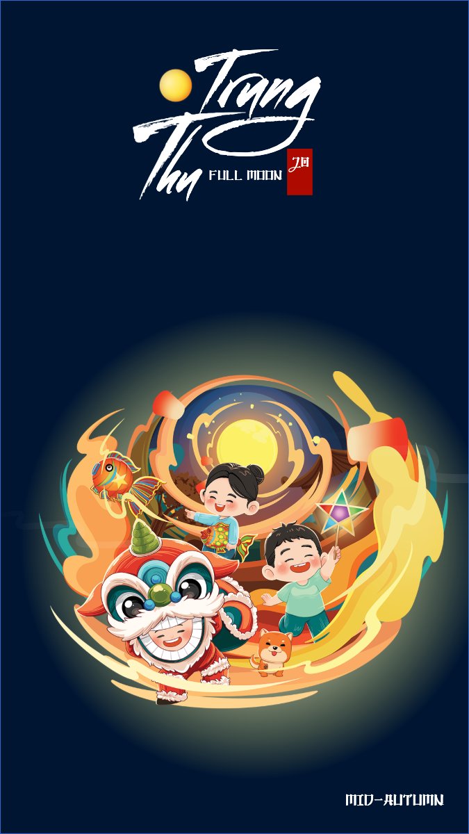 Trung thu, Tết Đoàn Viên, mid-autumn festival, sự kiện, event, dễ thương, cute, chibi, hoạt hình, cartoon