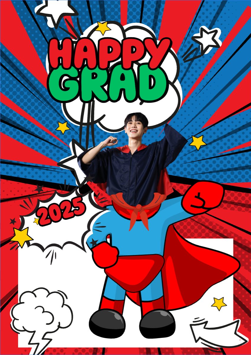 Mẫu Poster chuẩn Tốt nghiệp, kỉ yếu, Graduation, yearbook, sự kiện, event, giáo dục, education, superman — LayerPic