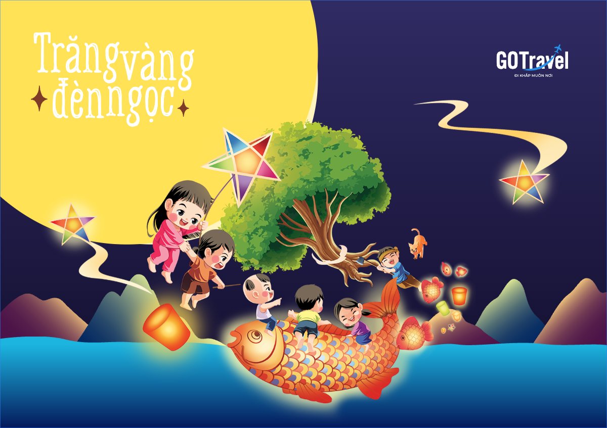 Mẫu Thiệp chúc mừng Trung thu, Tết Đoàn Viên, mid-autumn festival, sự kiện, event, dễ thương, cute, chibi, hoạt hình, cartoon — LayerPic
