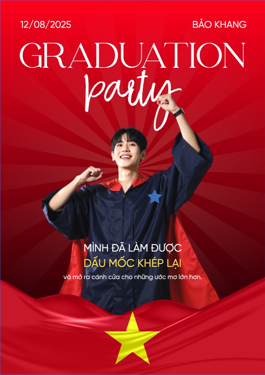 Mẫu Poster chuẩn Tốt nghiệp, kỉ yếu, Graduation, yearbook, sự kiện, event, giáo dục, education — LayerPic