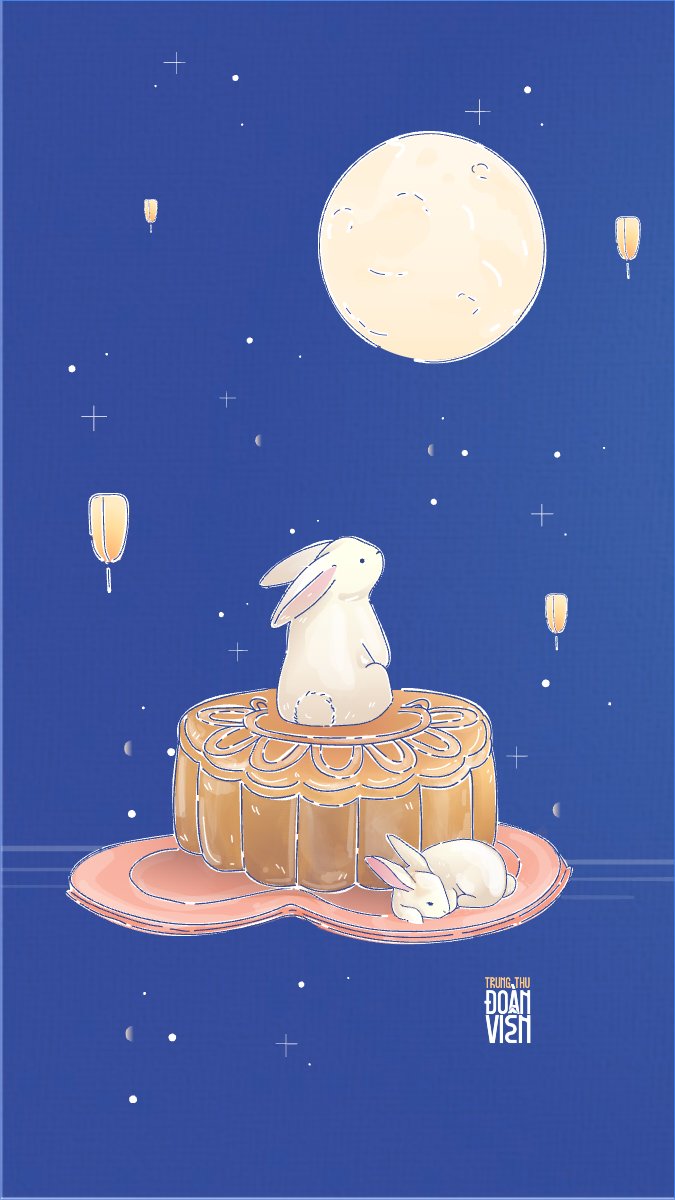 Mẫu Hình nền điện thoại Trung thu, Tết Đoàn Viên, mid-autumn festival, sự kiện, event, dễ thương, cute, chibi, hoạt hình, cartoon — LayerPic