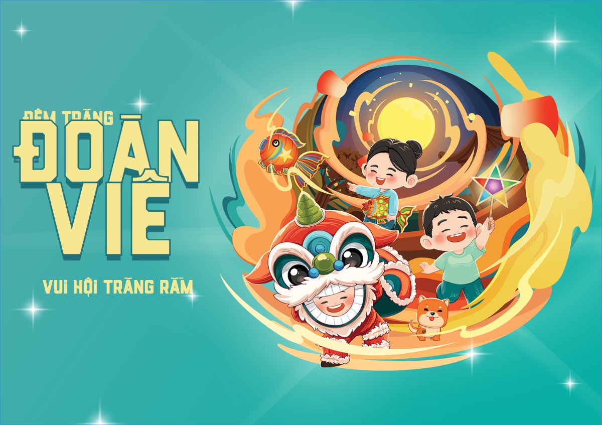 Mẫu Thiệp chúc mừng Trung thu, Tết Đoàn Viên, mid-autumn festival, sự kiện, event, dễ thương, cute, chibi, hoạt hình, cartoon — LayerPic