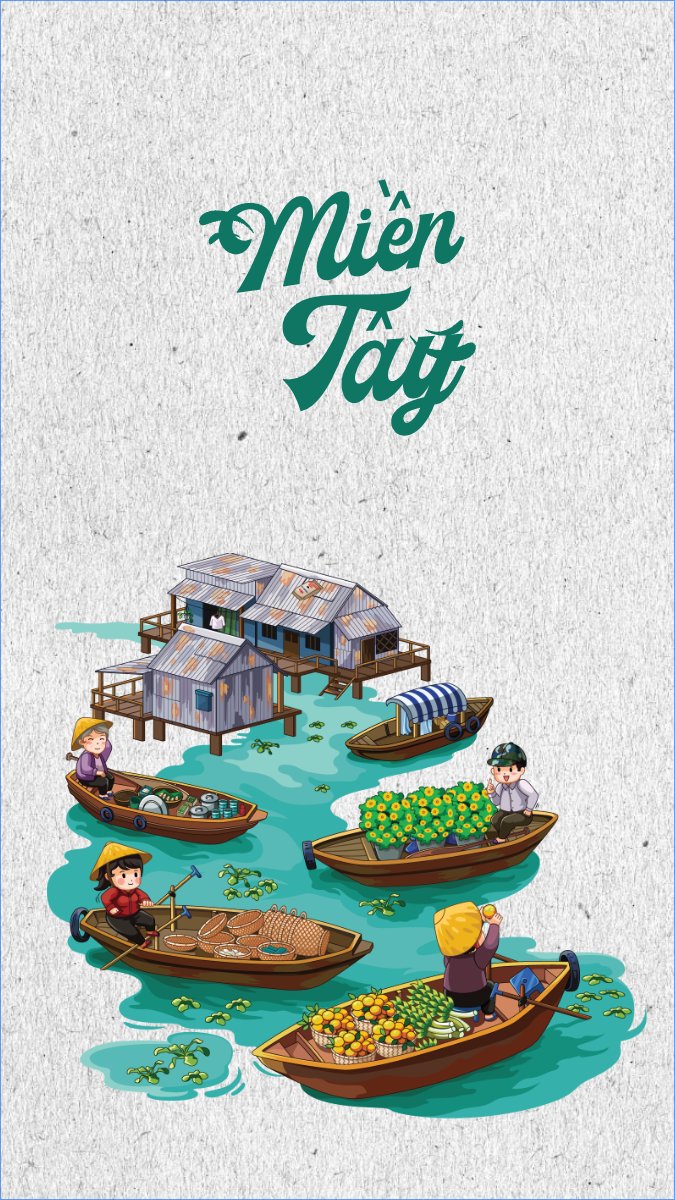 Miền Tây, Việt Nam, địa danh, du lịch, travel, dễ thương, cute, chibi, hoạt hình, cartoon