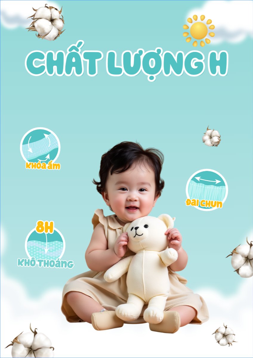 Mẫu Poster chuẩn Em bé, baby, trẻ em,kids, sữa, tã,milk, diapers , sự kiện, event, chương trình, sale, giải trí, entertainment — LayerPic