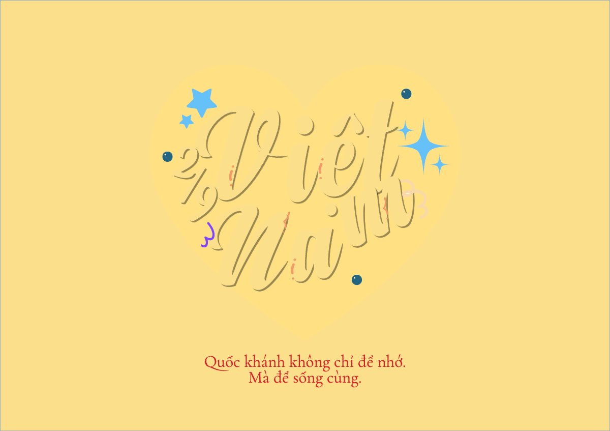 Việt Nam, lễ hội, 2/9, Quốc Khánh, 30/4, 1/5, dễ thương, cute, đơn giản, simple
